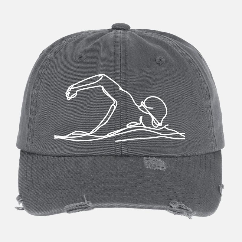 Competition Swimmer Graphic Flexfit Vintage Destroyed Cap