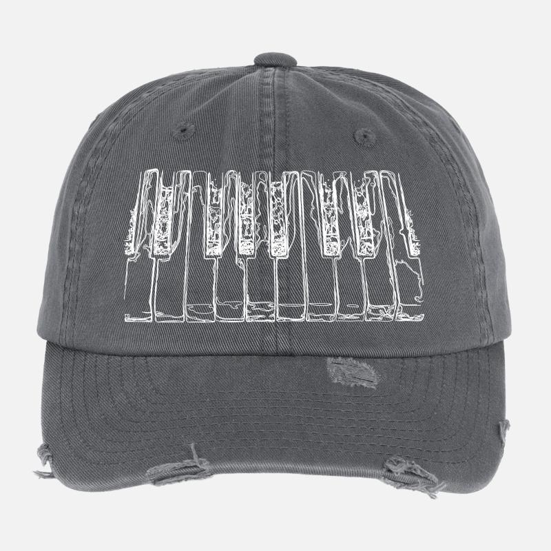 Klaviertaste Pianist Flexfit Vintage Destroyed Cap