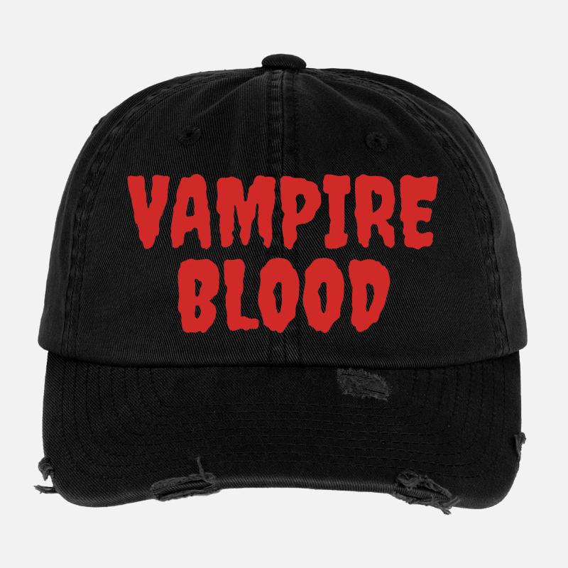 Vampire Blood Horror Typographie Design Casquette vintage effet usé Flexfit