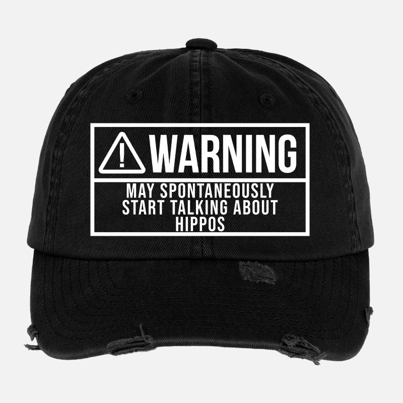 Nilpferd - Flexfit Vintage Destroyed Cap - Schwarz