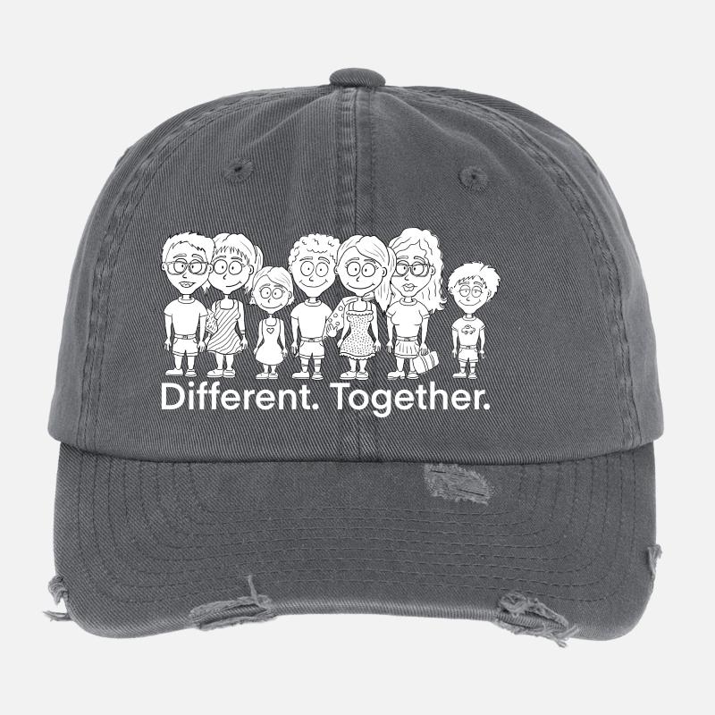Diversité et cohésion Casquette vintage effet usé Flexfit
