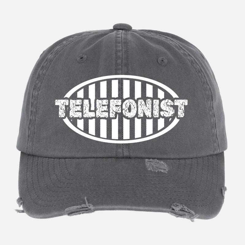 Gift for telephone operator Flexfit Vintage Destroyed Cap