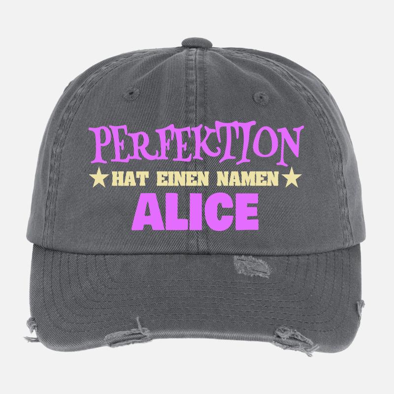 Prénom Alice Casquette vintage effet usé Flexfit