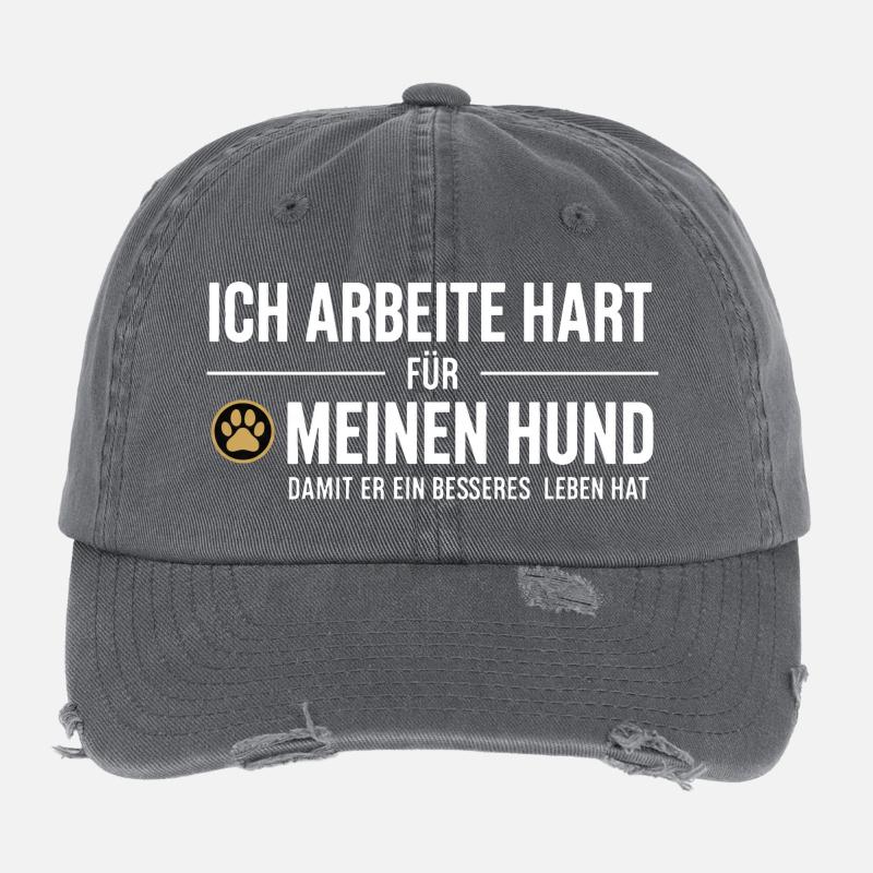 Du travail acharné pour mon chien Casquette vintage effet usé Flexfit