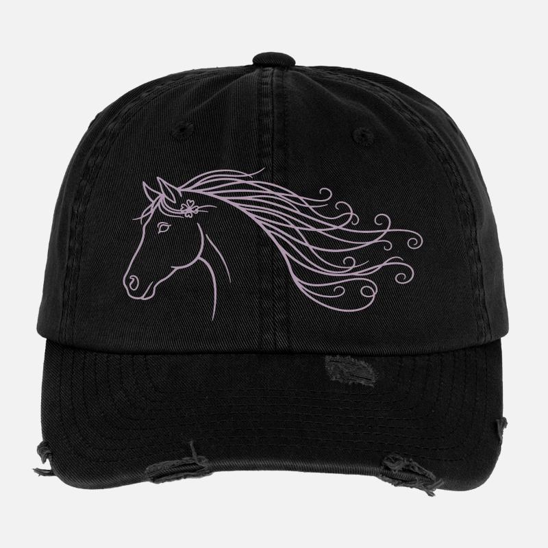 Semelle minimaliste de cheval à cheval en silhouette Casquette vintage effet usé Flexfit