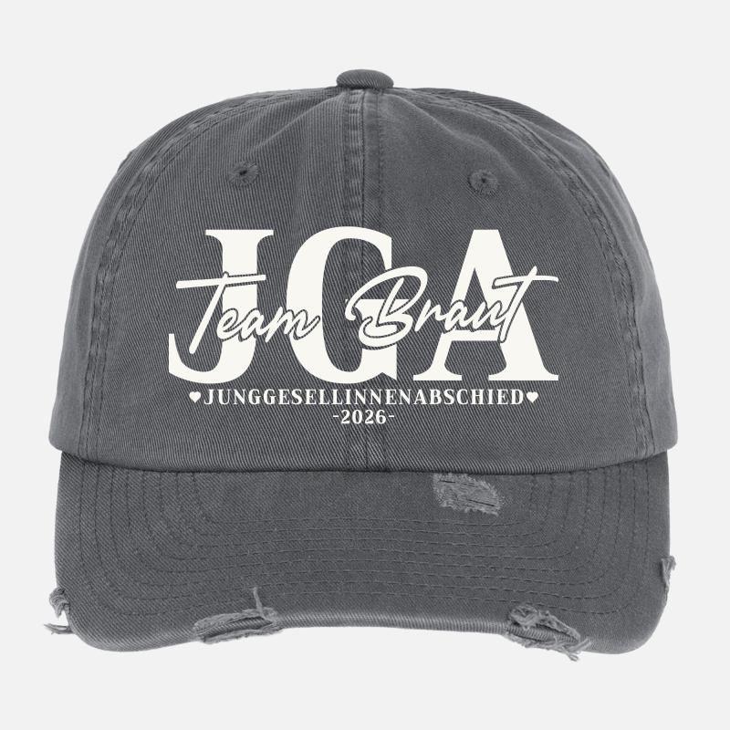Junggesellinnenabschied 2026 Team Braut JGA Damen Flexfit Vintage Destroyed Cap
