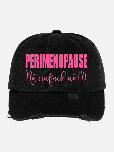Perimenopause Frauen Stimmung - Flexfit Vintage Destroyed Cap - Schwarz - Vorne