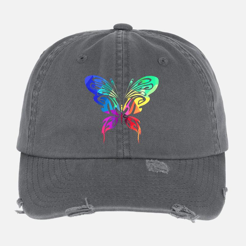 Bunter Sommervogel Flexfit Vintage Destroyed Cap