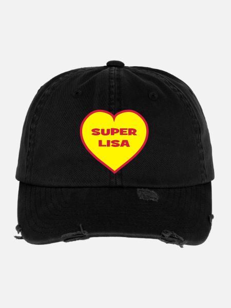 Super Lisa - Casquette vintage effet usé Flexfit - noir - Devant