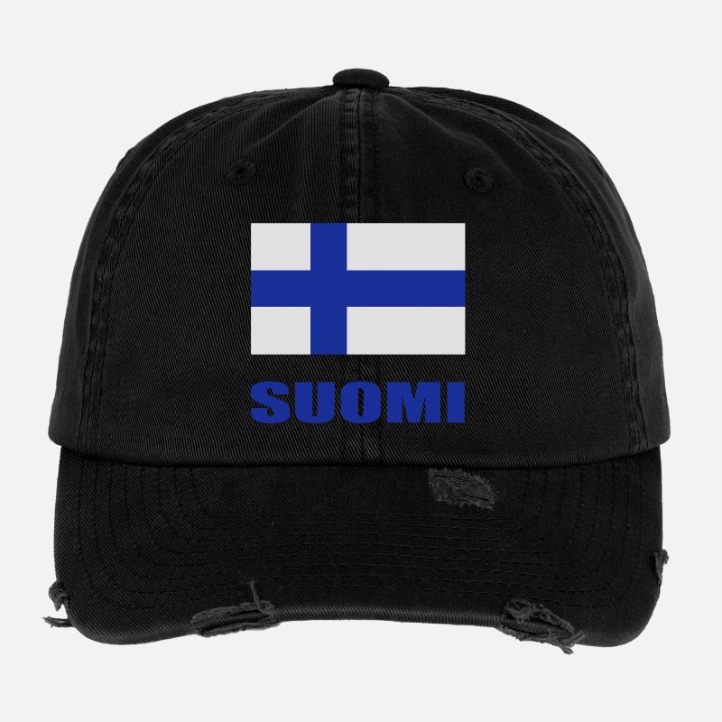 Finnische Flagge Flexfit Vintage Destroyed Cap