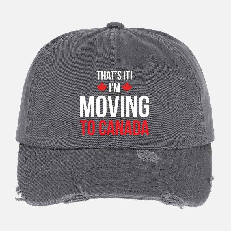 Moving to Canada Flexfit Vintage Destroyed Cap