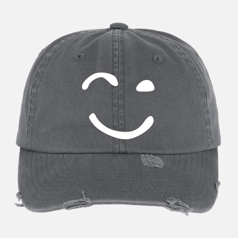 The winking face Flexfit Vintage Destroyed Cap