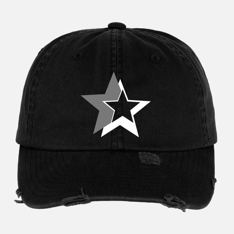 star - Flexfit Vintage Destroyed Cap - black