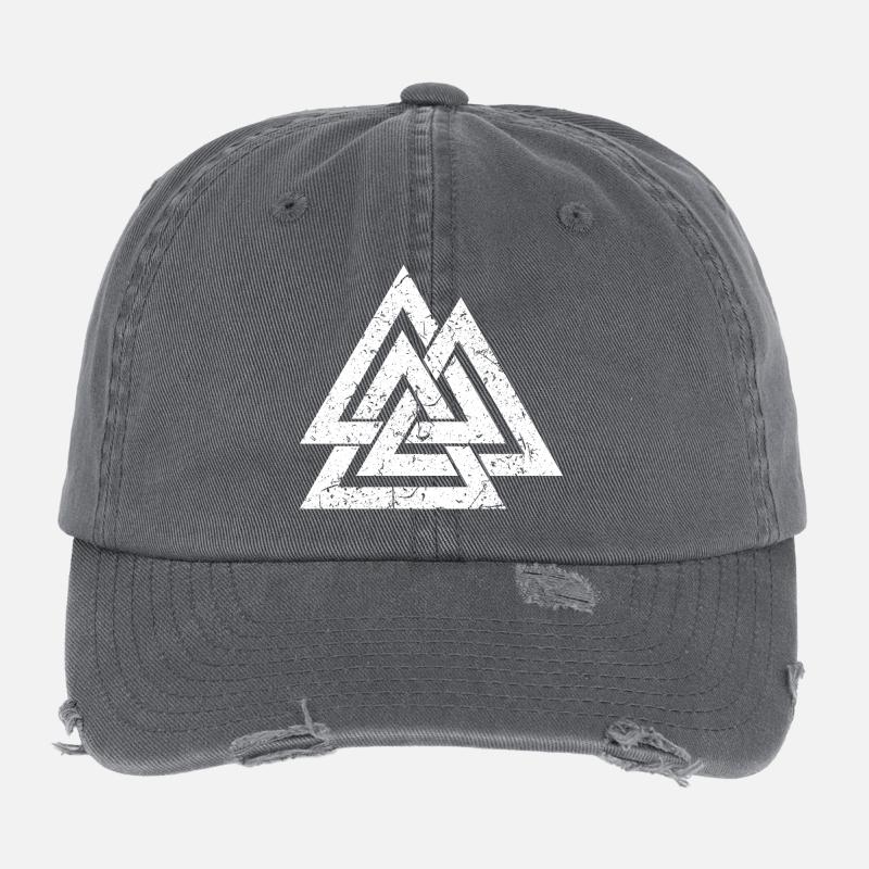 Symbole de Valknut - Vikings Celtes peuples germaniques - Viking Casquette vintage effet usé Flexfit