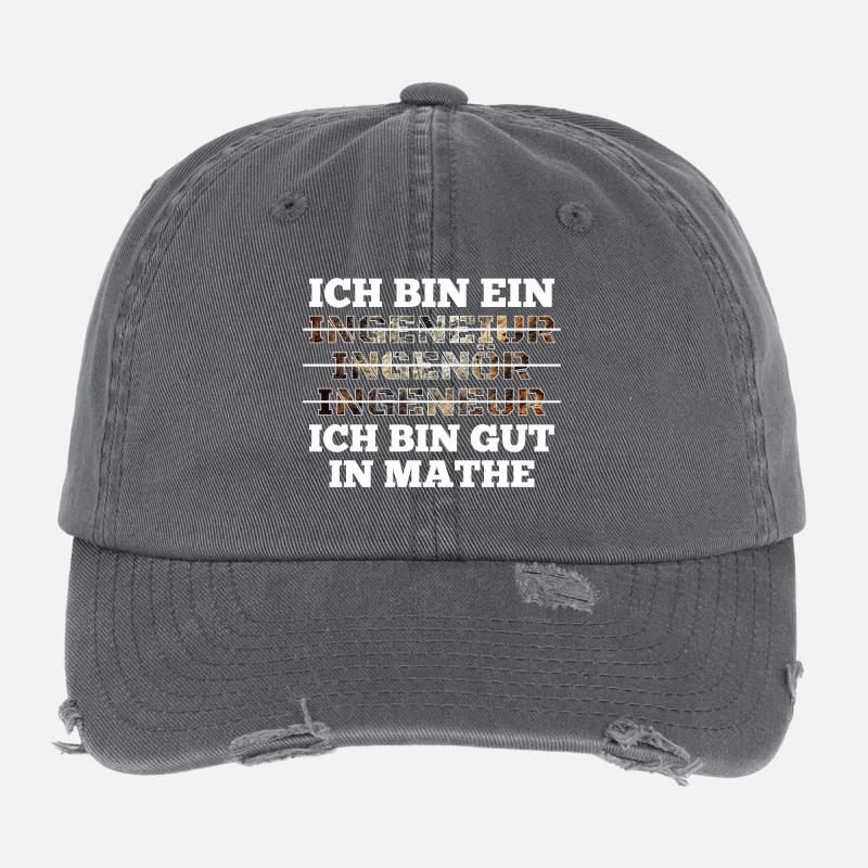Ingenieur Ich bin gut in Mathe Geschenk Flexfit Vintage Destroyed Cap