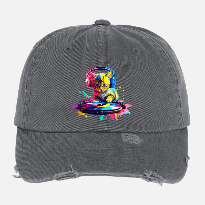 DJ Kitty – Rainbow Flexfit Vintage Destroyed Cap