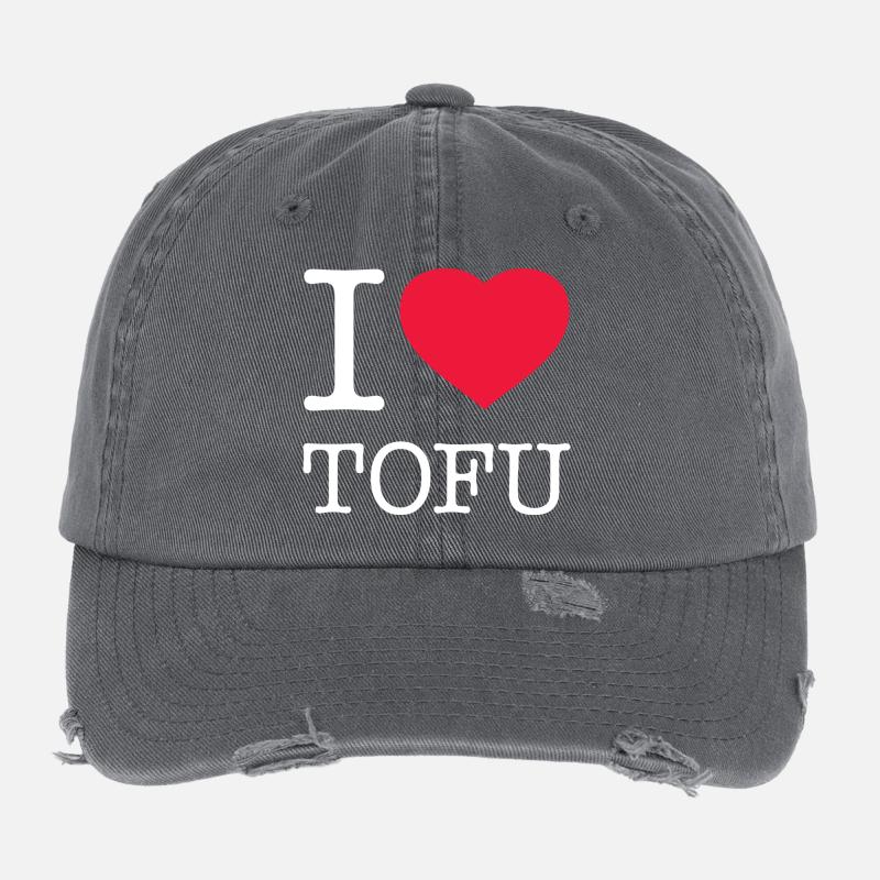 I LOVE TOFU Flexfit Vintage Destroyed Cap