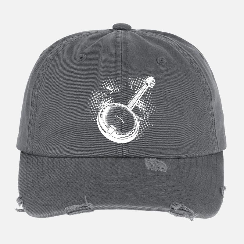 Banjo Sketch Flexfit Vintage Destroyed Cap