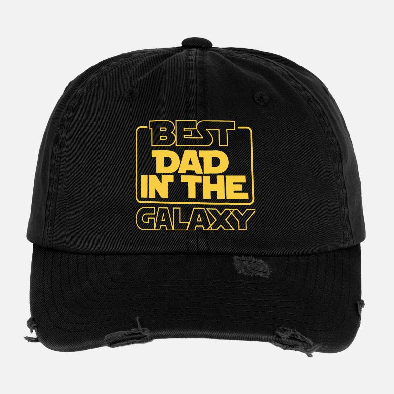 Best Dad in the Galaxy Flexfit Vintage Destroyed Cap