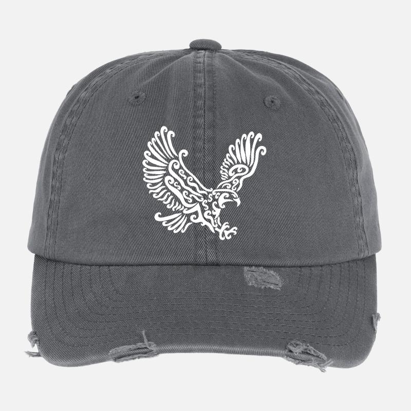 Aigle blanc Casquette vintage effet usé Flexfit