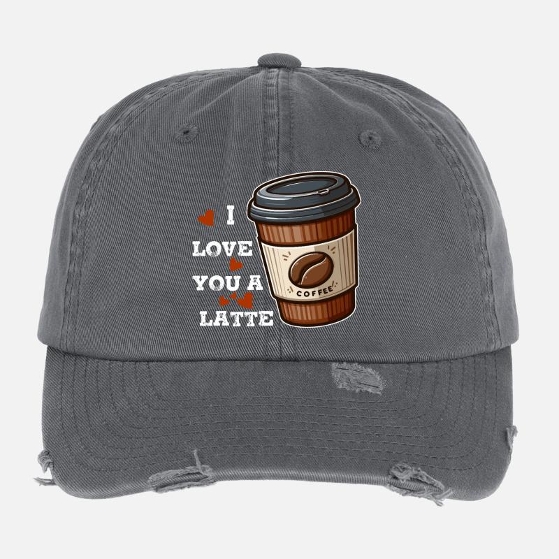 J'adore un latte Casquette vintage effet usé Flexfit
