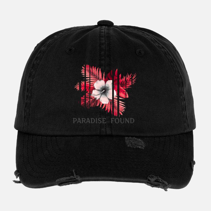 Paradise Found Hibiskus Flexfit Vintage Destroyed Cap