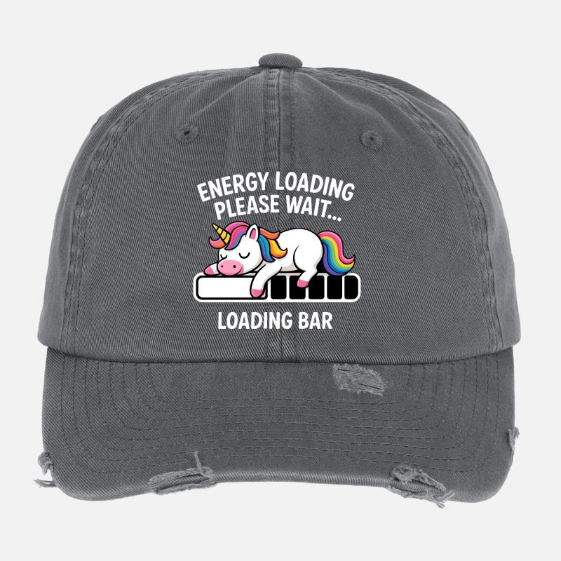 Einhorn Energie Loading Please Wait Flexfit Vintage Destroyed Cap