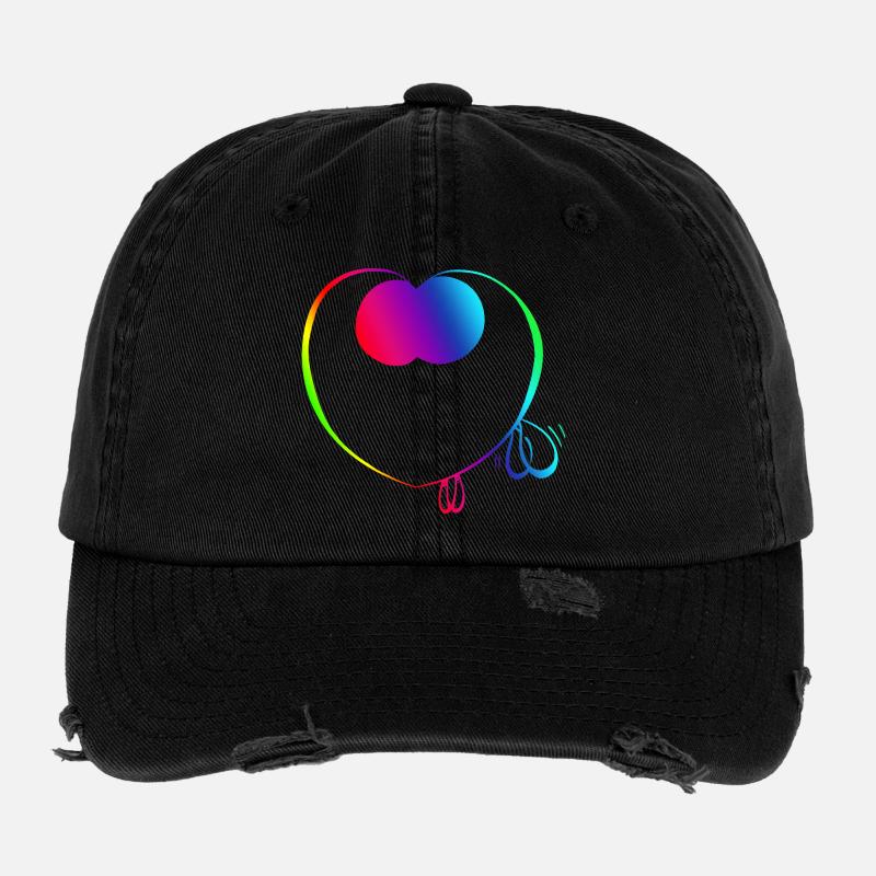 Süßer Regenbogen-Trickster Flexfit Vintage Destroyed Cap