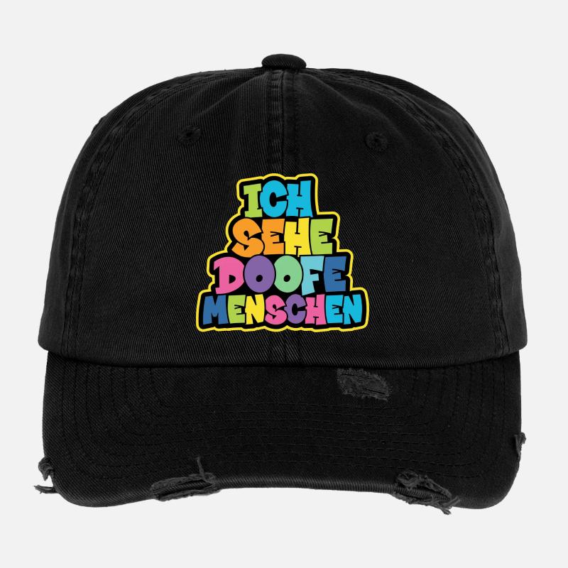 Ich sehe Doofe Menschen Flexfit Vintage Destroyed Cap