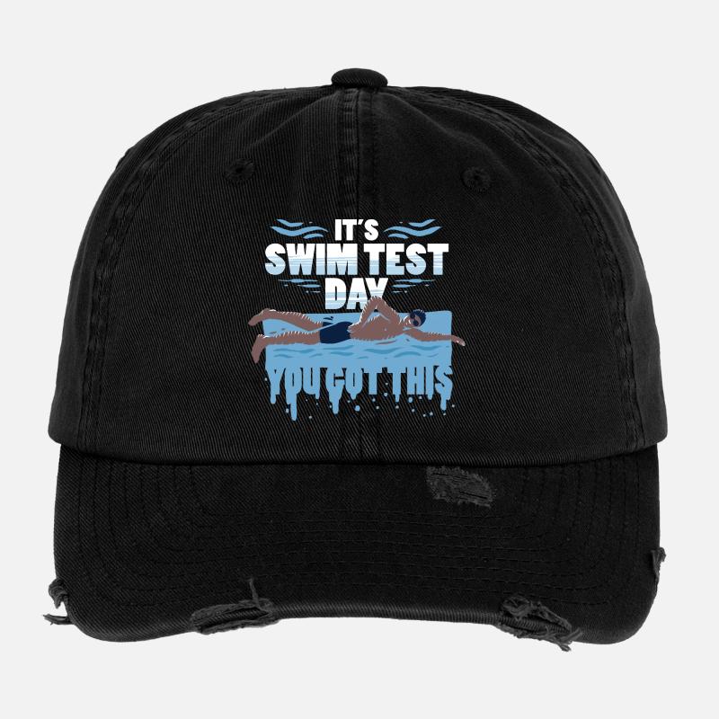 Schwimmlehrer It's Swim Test Day Flexfit Vintage Destroyed Cap