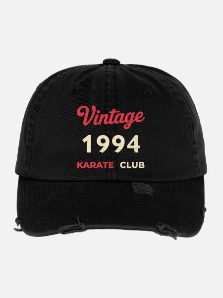 Vintage 1994 – Karate Club Retro Birth Year - Flexfit Vintage Destroyed Cap - black - Front