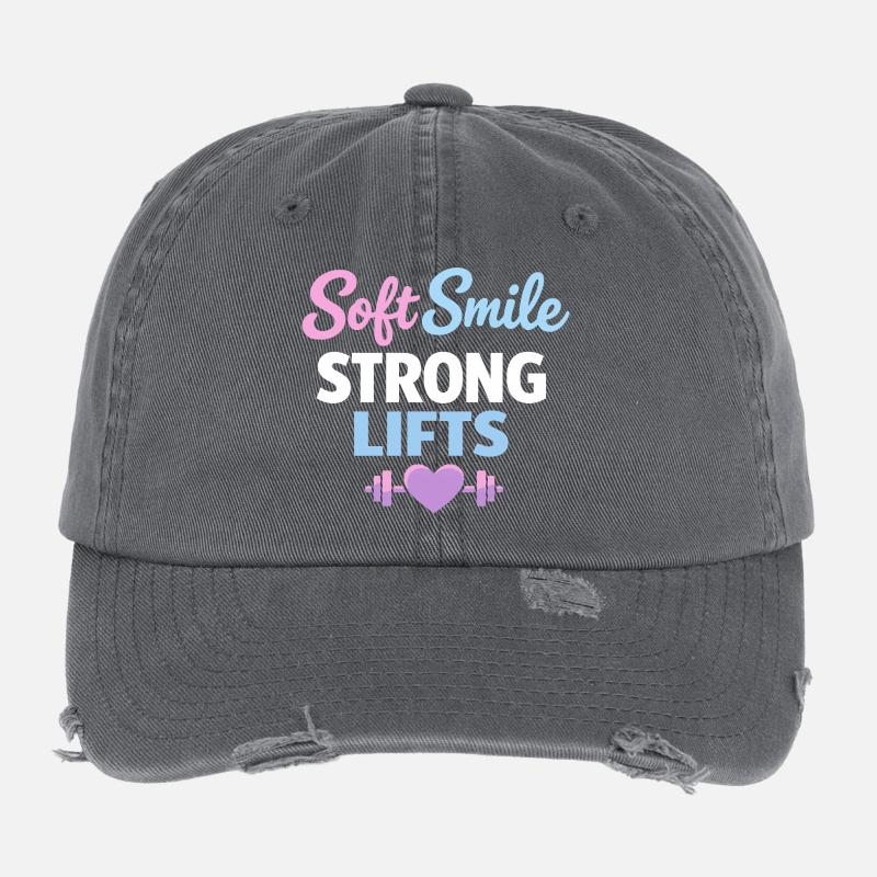 Anime Starkes Mädchen, Das Die Kraft Im Flexfit Vintage Destroyed Cap