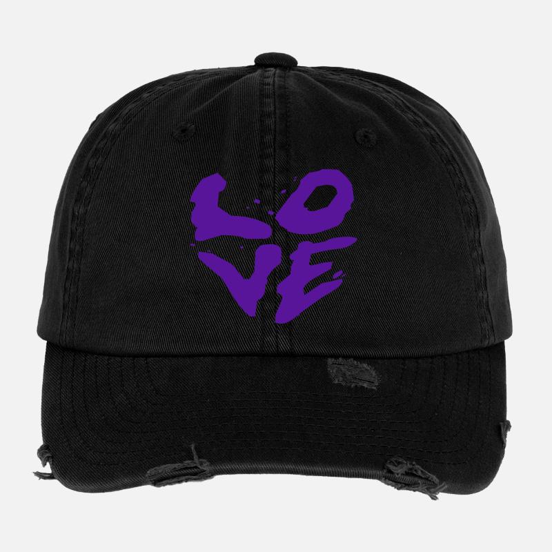 Love Statement Urban Typographie Casquette vintage effet usé Flexfit