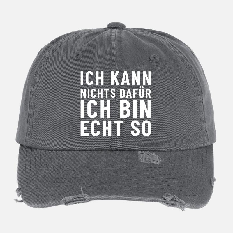 Ich kann nichts dafür ich bin echt so Flexfit Vintage Destroyed Cap