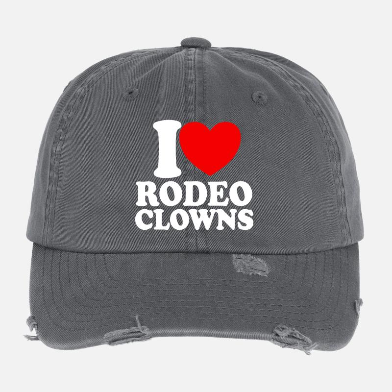 Ich liebe Rodeo-Clowns, Red Heart Rodeo-Clowns Flexfit Vintage Destroyed Cap