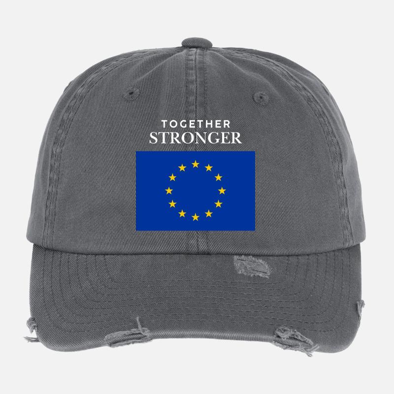 Stronger together EU flag Flexfit Vintage Destroyed Cap