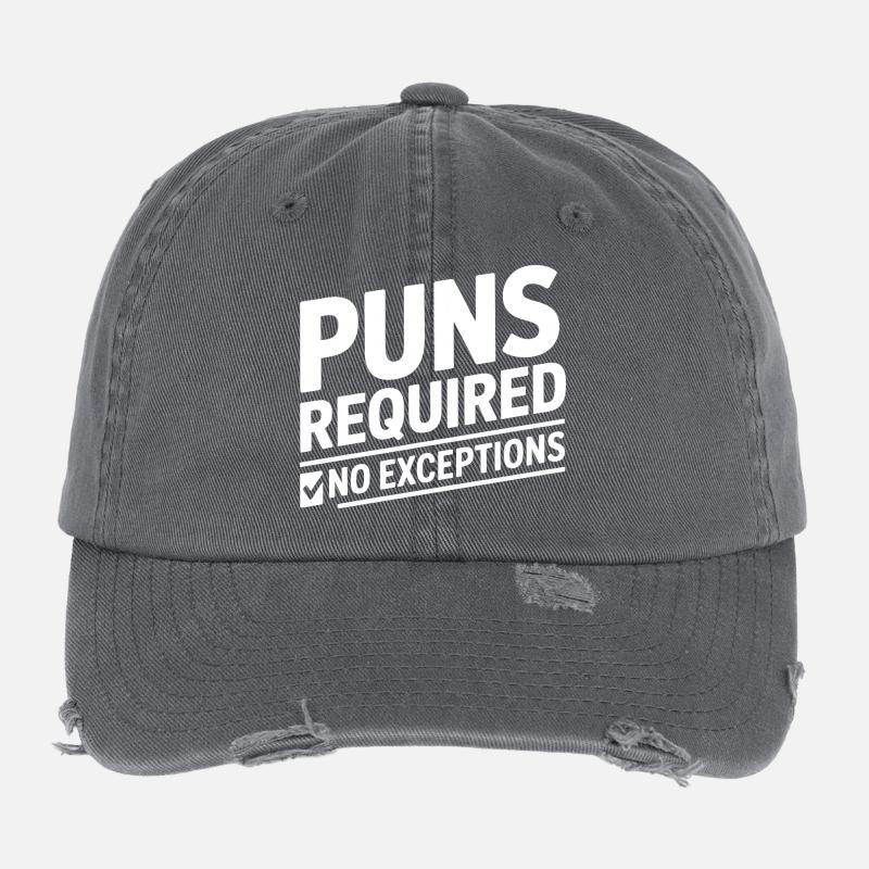 Puns Required Wortspiele Flexfit Vintage Destroyed Cap