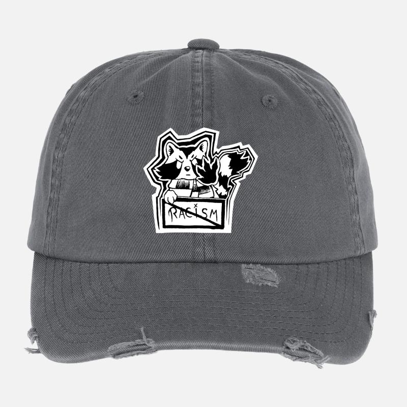 Trashpanda contre le racisme Casquette vintage effet usé Flexfit