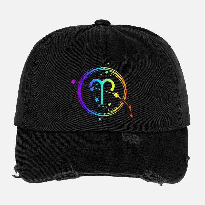 Widder-Horoskop, Tierkreiszeichen und Astrologie Flexfit Vintage Destroyed Cap