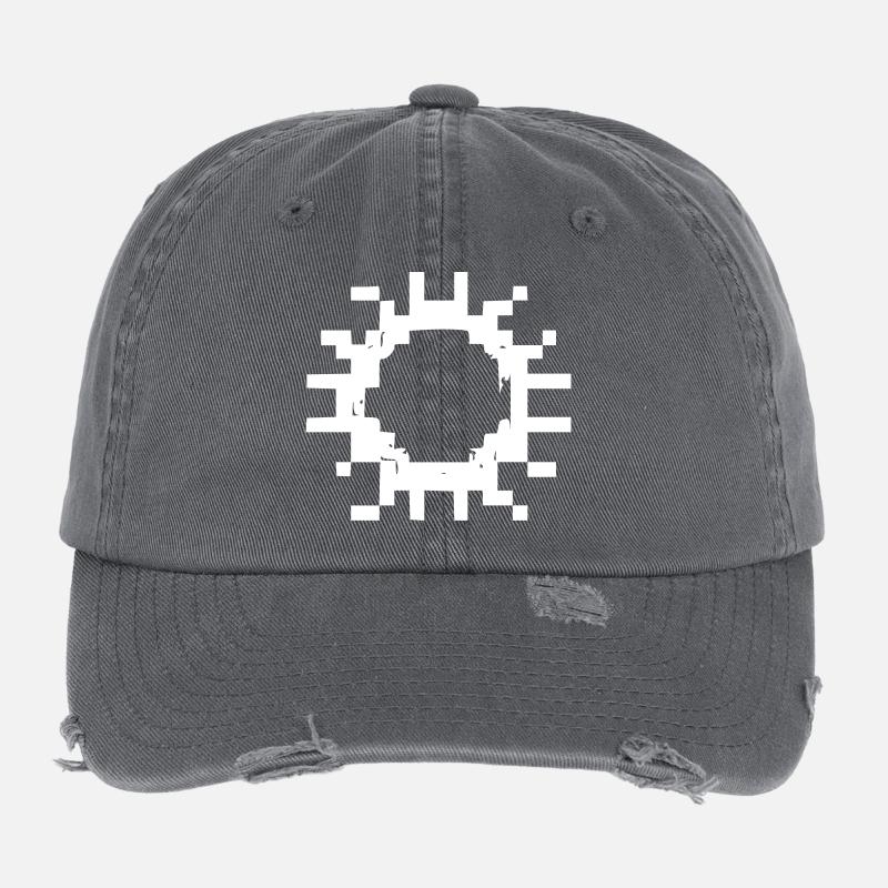 Zelle Virus Pixel Outline Flexfit Vintage Destroyed Cap