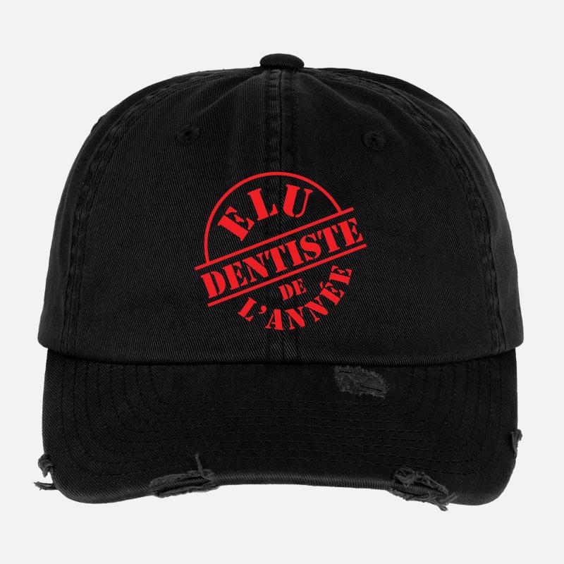 Tampon Élu Dentiste de l'Année Casquette vintage effet usé Flexfit