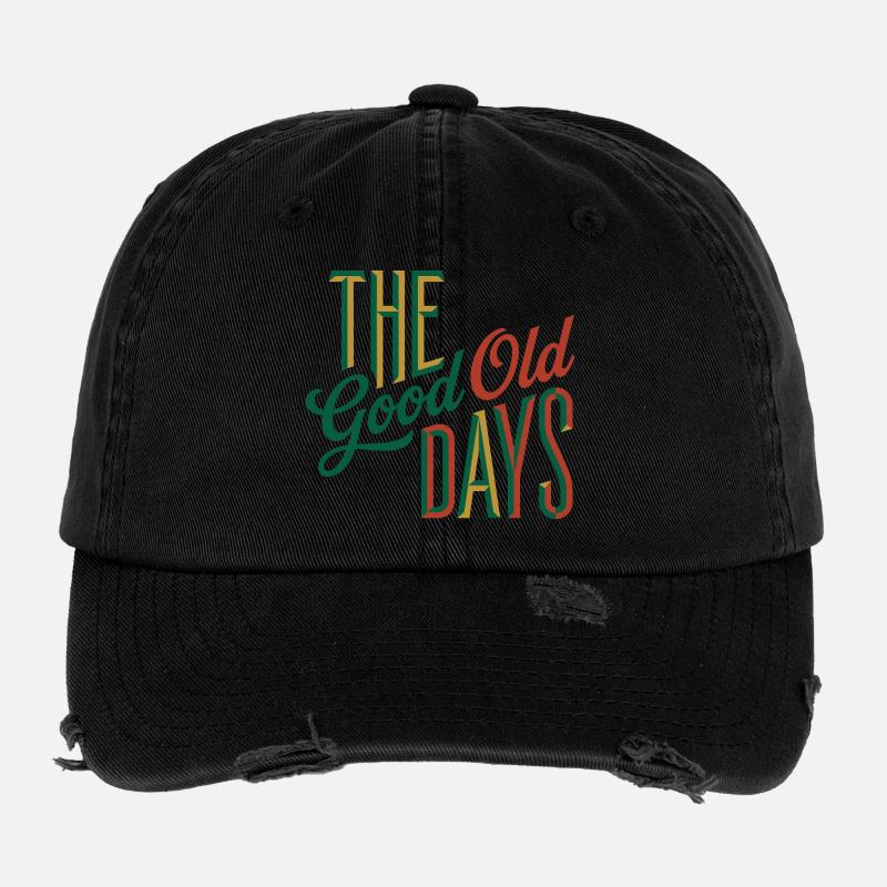 Typographie Vintage Old School Casquette vintage effet usé Flexfit