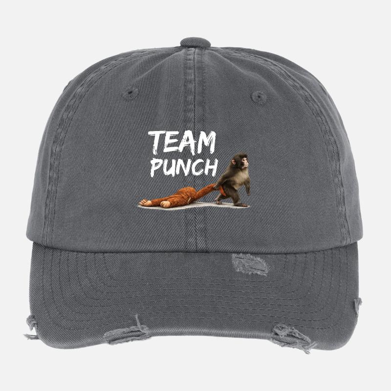 Team Punch Viral Monkey Shirt Flexfit Vintage Destroyed Cap