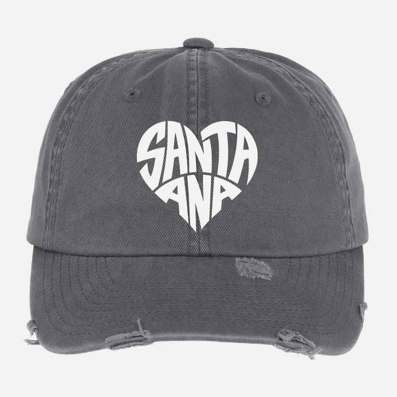 Santa Ana Heart Typo Flexfit Vintage Destroyed Cap