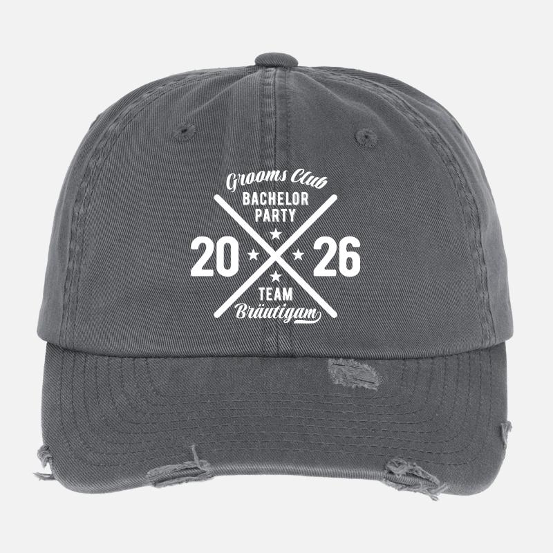 Bachelor Party 2026 Team Bräutigam Flexfit Vintage Destroyed Cap