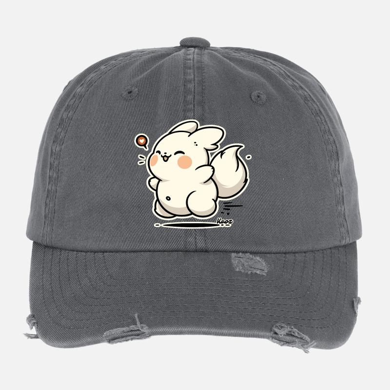 Autocollant Kawaii Happy Bunny Casquette vintage effet usé Flexfit