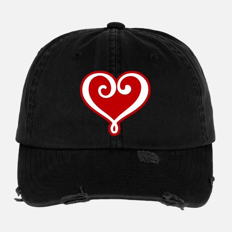 Heart Icon Flexfit Vintage Destroyed Cap