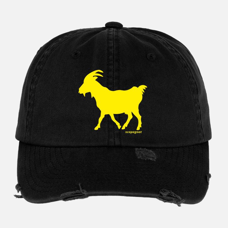 Goat GOAT scapegoat yellow - Flexfit Vintage Destroyed Cap - black