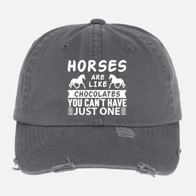 Les chevaux comme les chocolats ne peuvent pas en avoir un Casquette vintage effet usé Flexfit