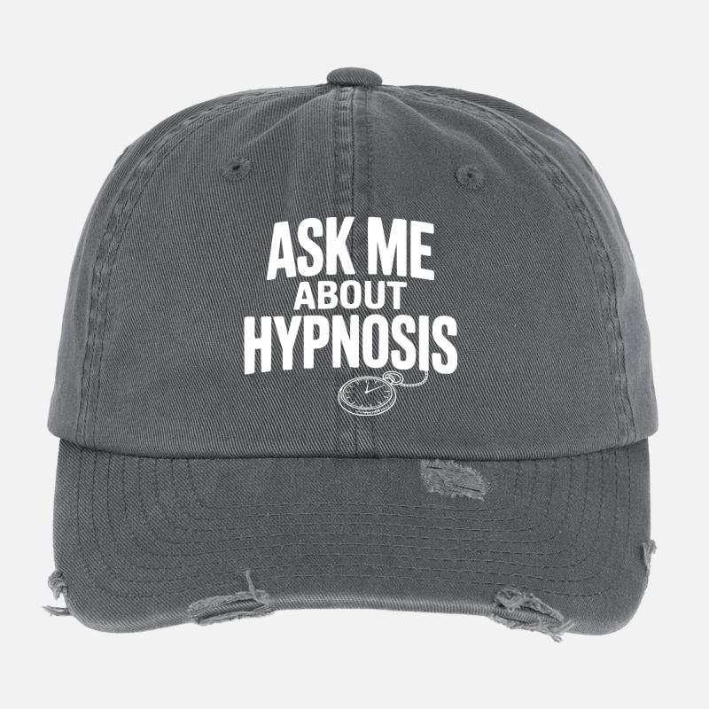 Ask Me About Hypnosis Flexfit Vintage Destroyed Cap
